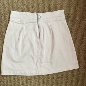 White denim mini skirt